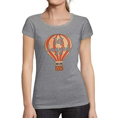 Ultrabasic - Tee-Shirt Femme Manches Courtes Jet Lagged Gris Chiné 1