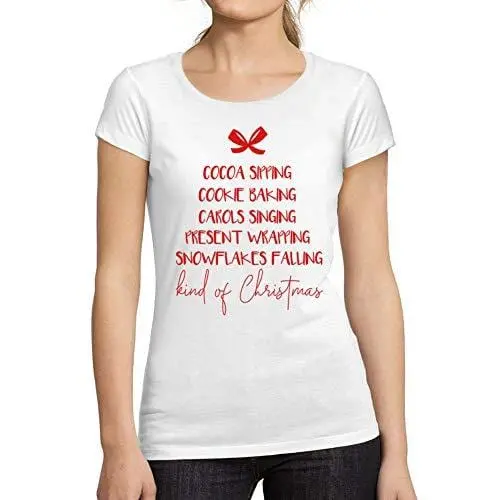 Ultrabasic - Tee-Shirt Femme Manches Courtes Kind Of Christmas Noël Cadeau Idées Tee Blanco 1