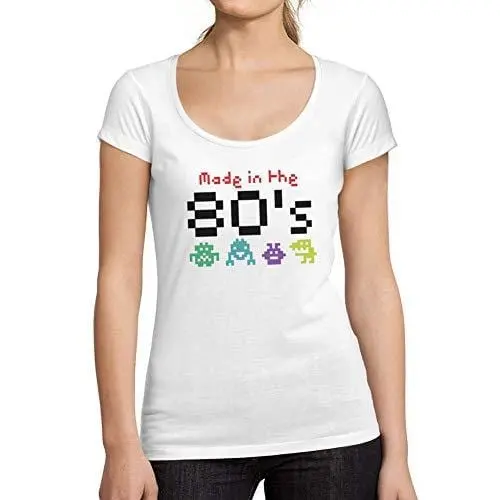 Ultrabasic - Tee-Shirt Femme Manches Courtes Made In 80'S Noël Cadeau Idées Tee Blanco 1