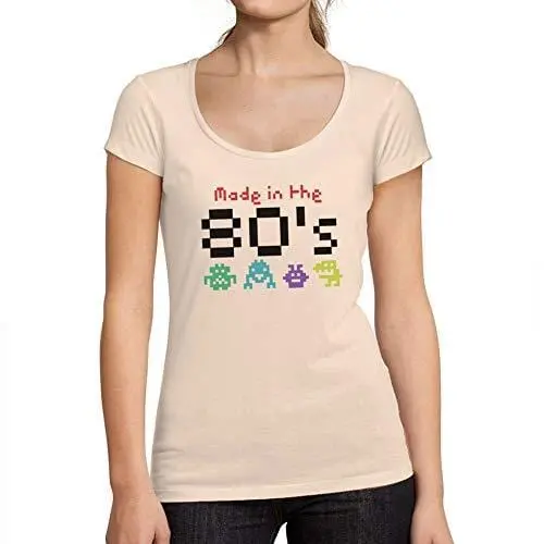 Ultrabasic - Tee-Shirt Femme Manches Courtes Made In 80'S Noël Cadeau Idées Tee Rose Crémeux 1