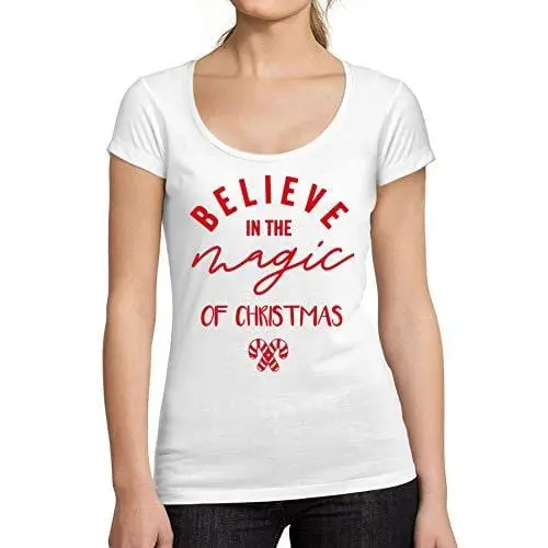 Ultrabasic - Tee-Shirt Femme Manches Courtes Magic Of Christmas Noël Cadeau Idées Tee 1