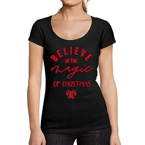 Ultrabasic - Tee-Shirt Femme Manches Courtes Magic Of Christmas Noël Cadeau Idées Tee 1