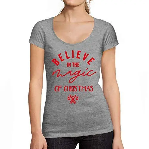 Ultrabasic - Tee-Shirt Femme Manches Courtes Magic Of Christmas Noël Cadeau Idées Tee 1