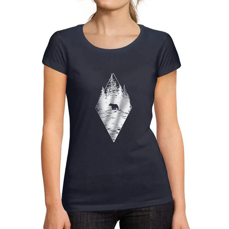 Ultrabasic - Tee-Shirt Femme Manches Courtes Ours De La Forêt French Marine 1