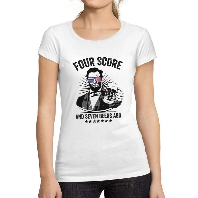 Ultrabasic - Tee-Shirt Femme Manches Courtes Quatre Points Et Sept Bières 1