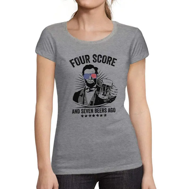 Ultrabasic - Tee-Shirt Femme Manches Courtes Quatre Points Et Sept Bières 1
