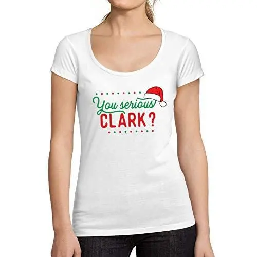 Ultrabasic - Tee-Shirt Femme Manches Courtes Serious Clark Christmas Blanc 1
