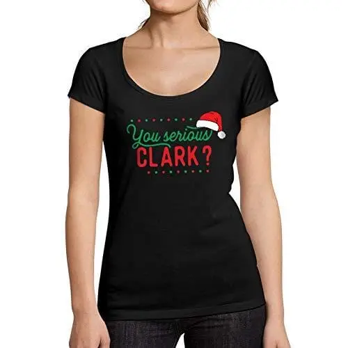 Ultrabasic - Tee-Shirt Femme Manches Courtes Serious Clark Christmas Noir Profond 1