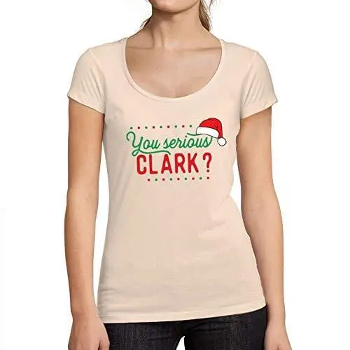 Ultrabasic - Tee-Shirt Femme Manches Courtes Serious Clark Christmas Rose Crémeux 1