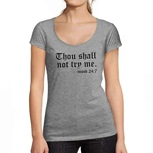 Ultrabasic - Tee-Shirt Femme Manches Courtes Thou Shall Not Try Megris Chiné 1