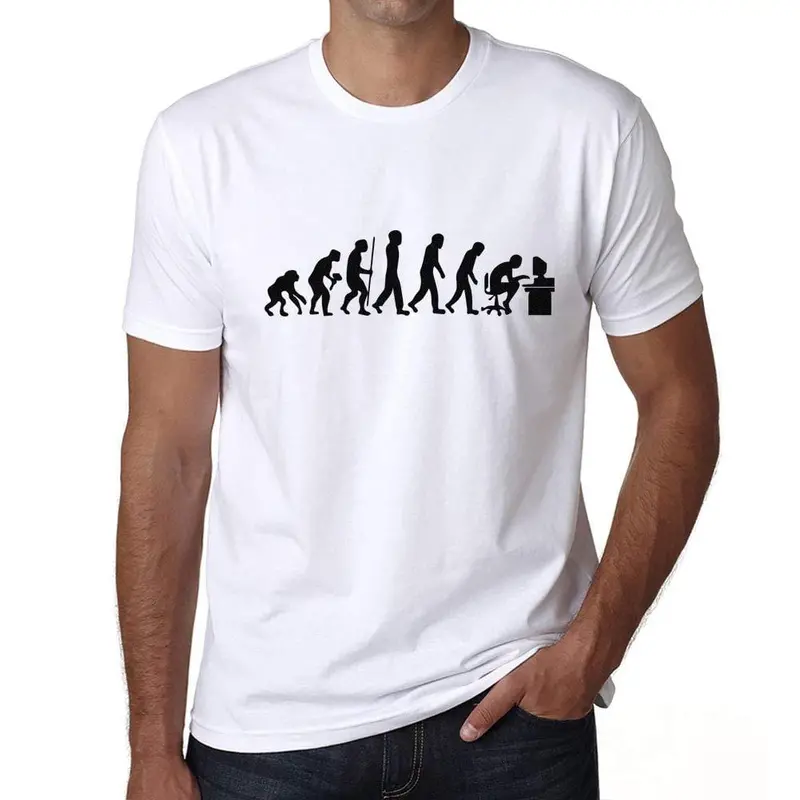 Ultrabasic - Unisex Evolution De L'espèce Informatique Geek T-Shirt Blanc 1