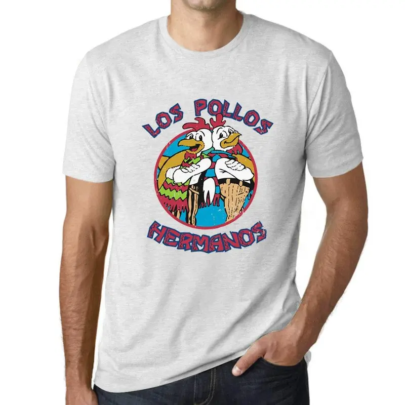 Ultrabasic - Unisex Graphic T-Shirt Los Pollos Hermanos Blanc Chiné 1