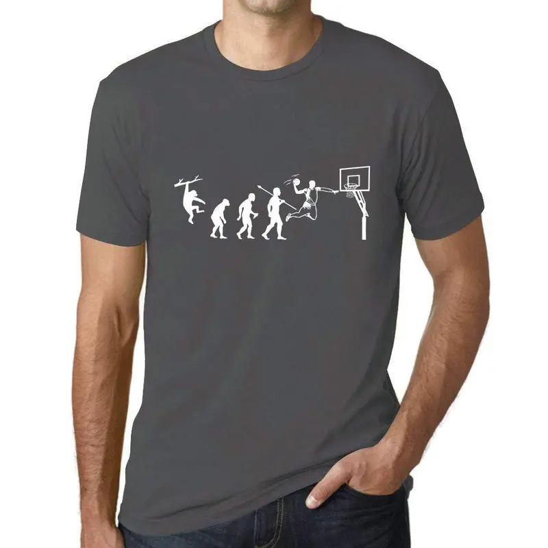 Ultrabasic - Unisex T-Shirt Graphique Évolution Du Basket Gris Souris 1
