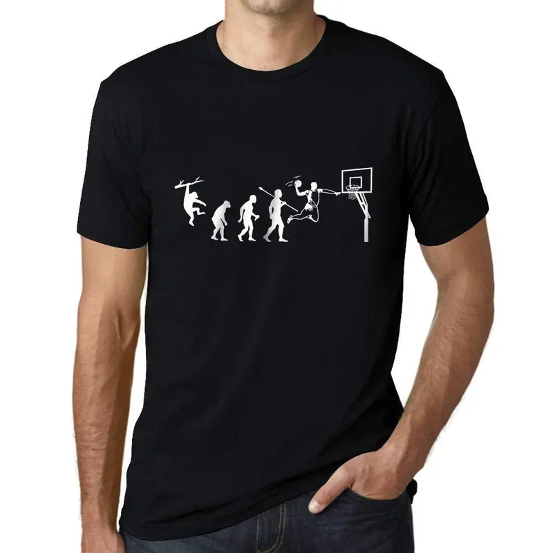 Ultrabasic - Unisex T-Shirt Graphique Évolution Du Basket Noir Profond 1