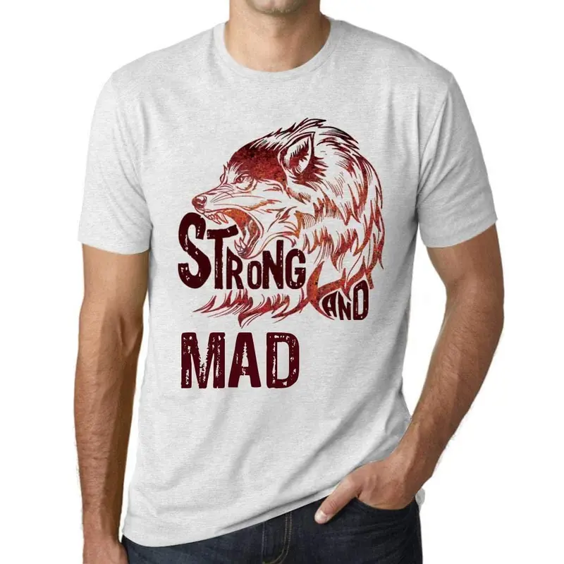 Ultrabasic Unisex T-Shirt Graphique Strong Wolf And Malicious Blanc 1
