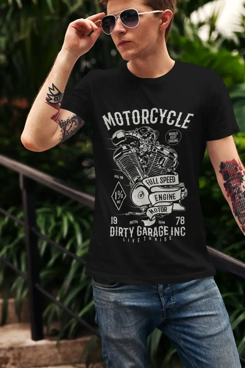 Ultrabasic Vintage Motorcycle 1978 Men's T-Shirt - Dirty Garage Inc Graphic Tee 1