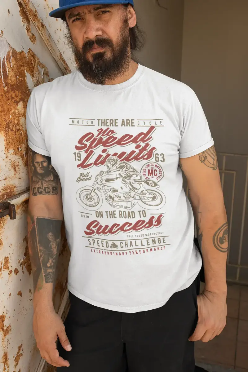 Ultrabasic Vintage Motorcycle Shirt For Men - No Speed Limits Since 1963 1