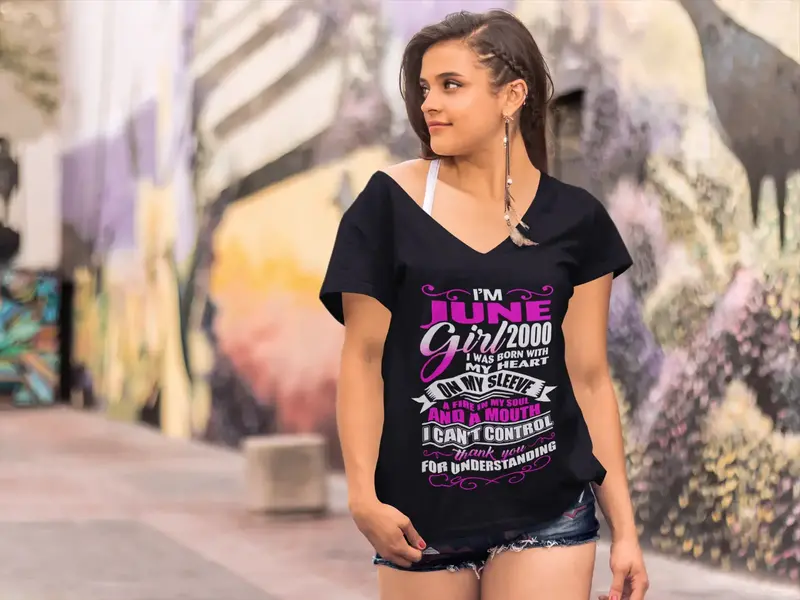 Ultrabasic Women's Funny T-Shirt I'm June Girl 2000 - 20Th Birthday Shirt Gift For Ladies 1