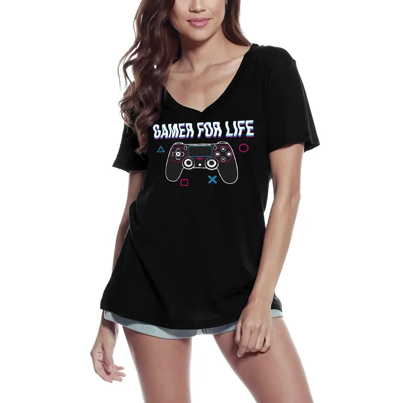 Ultrabasic Women's Gaming T-Shirt Gamer For Life - Funny Game Tee Shirt 2