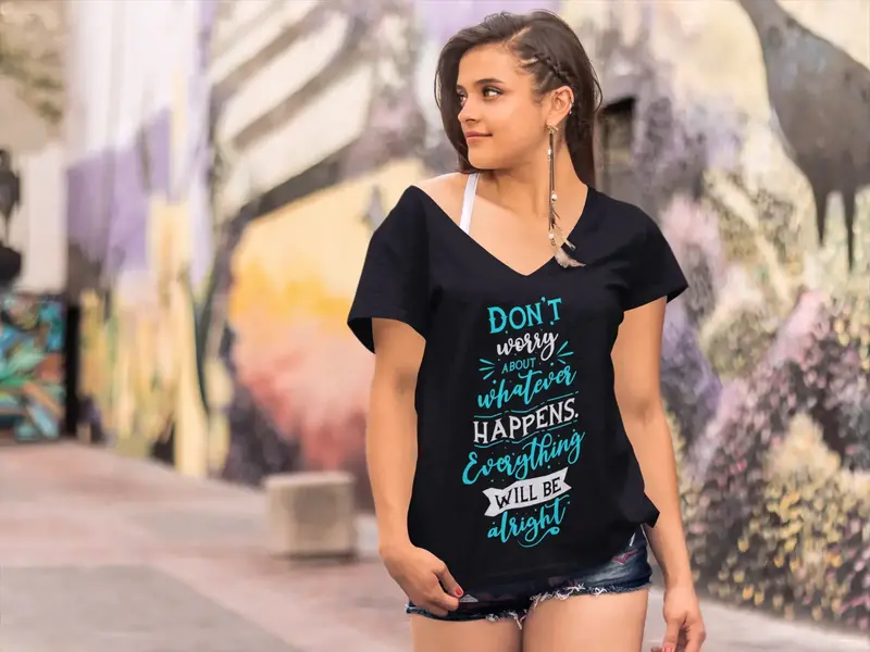 Ultrabasic Women's Graphic T-Shirt Everything Will Be Alright - Religious Shirt 1