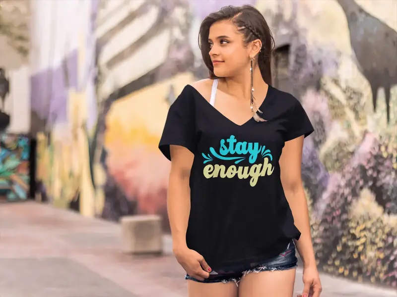 Ultrabasic Women's Graphic T-Shirt Stay Enough - Motivational Quote Shirt 1