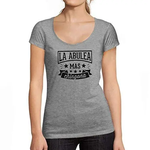 Ultrabasic - Women's Low-Cut Round Neck T-Shirt La Abuela Mas Chingona 1