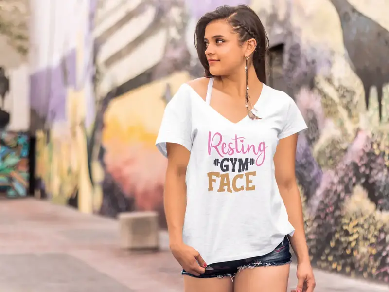 Ultrabasic Women's Novelty T-Shirt Resting Gym Face - Funny Gym Tee Shirt 1