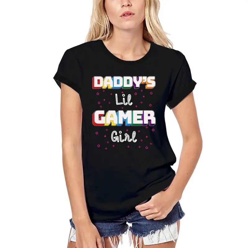 Ultrabasic Women's Organic Gaming T-Shirt Daddy's Lil Gamer Girl - Video Games Funny Tee Shirt 1