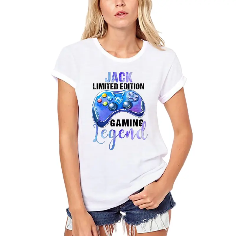 Ultrabasic Women's Organic Gaming T-Shirt Jack Limited Edition Gaming Legend - Gamer Girl Tee Shirt 1