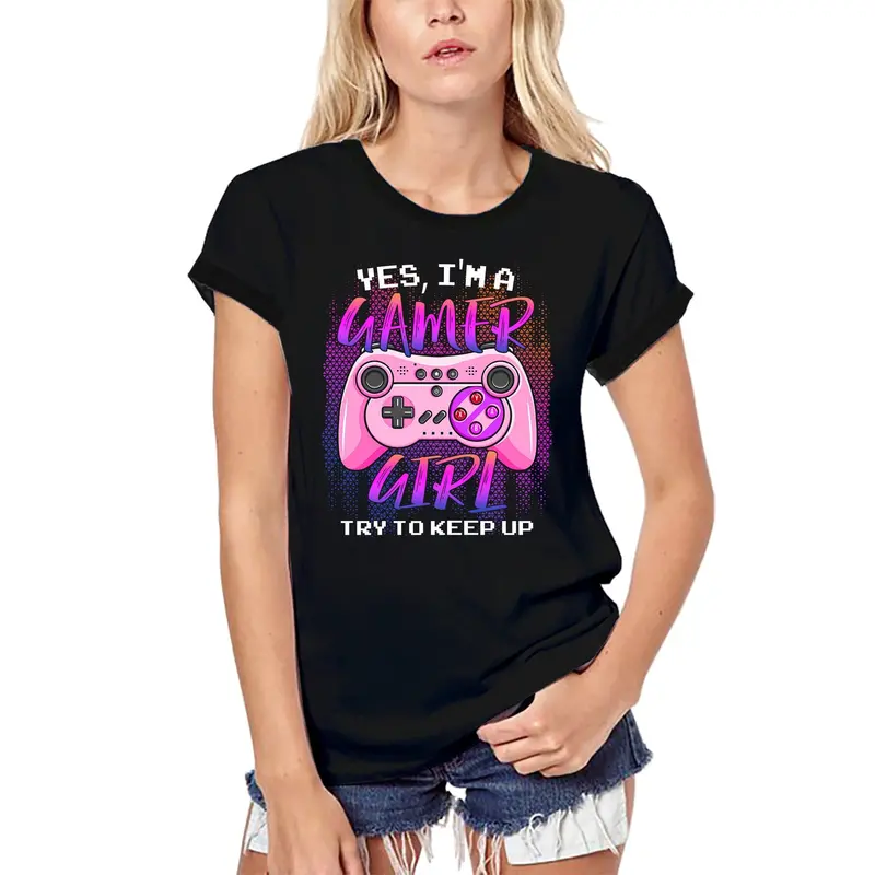 Ultrabasic Women's Organic Gaming T-Shirt Yes, I Am A Gamer Girl - Funny Joke Humor Tee Shirt 1