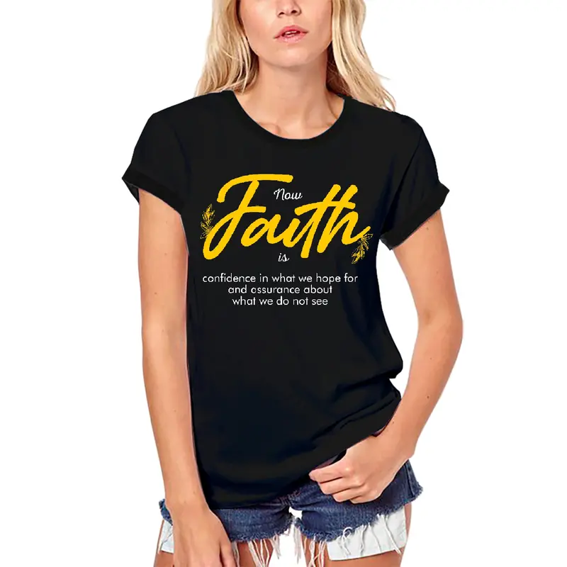 Ultrabasic Women's Organic Religious T-Shirt Definition True Faith - Jesus Christ Shirt 1