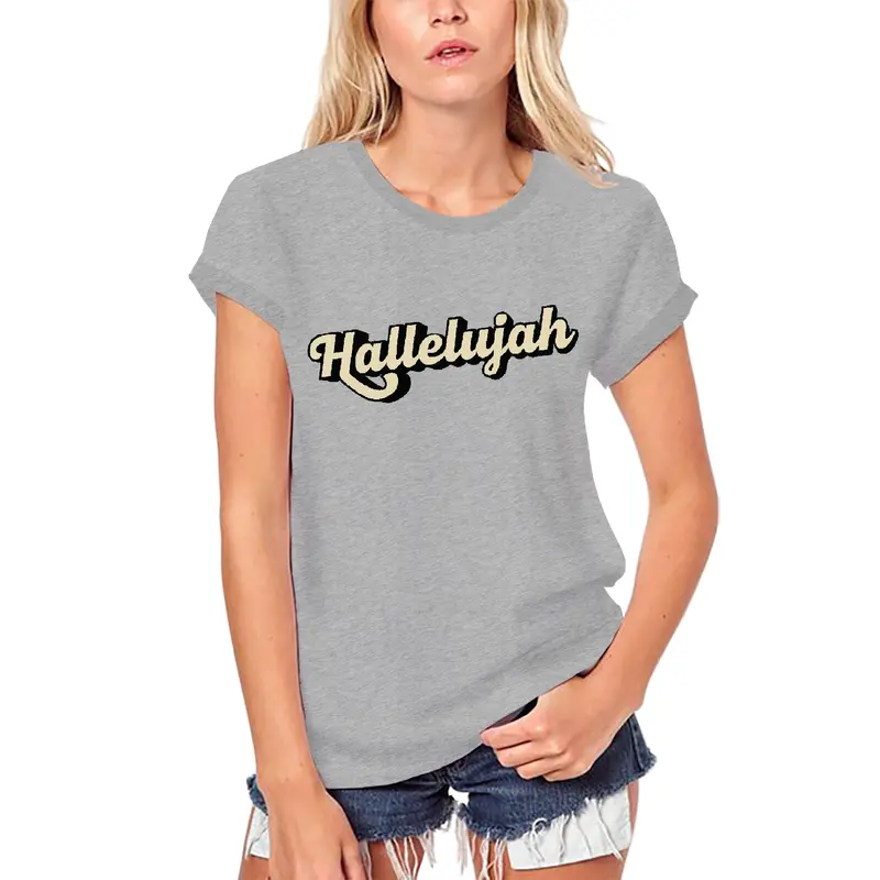 Ultrabasic Women's Organic Religious T-Shirt Hallelujah Sunday Church Shirt 1