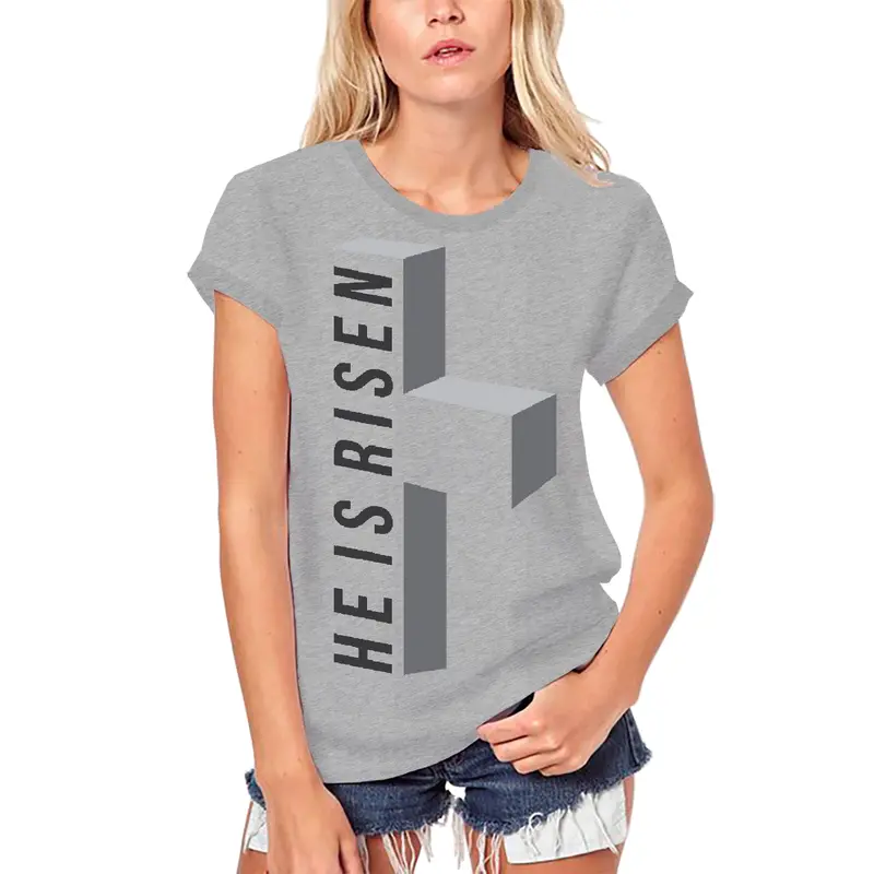 Ultrabasic Women's Organic Religious T-Shirt He Is Risen - Bible Christ Shirt 1