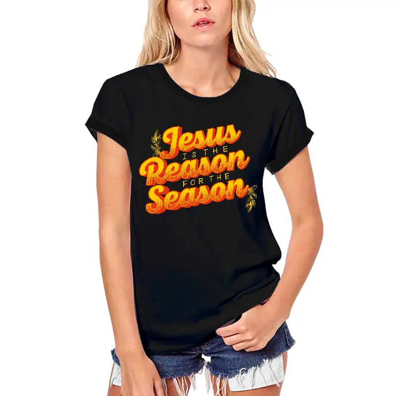 Ultrabasic Women's Organic Religious T-Shirt Jesus Is The Reason For The Season Shirt 1