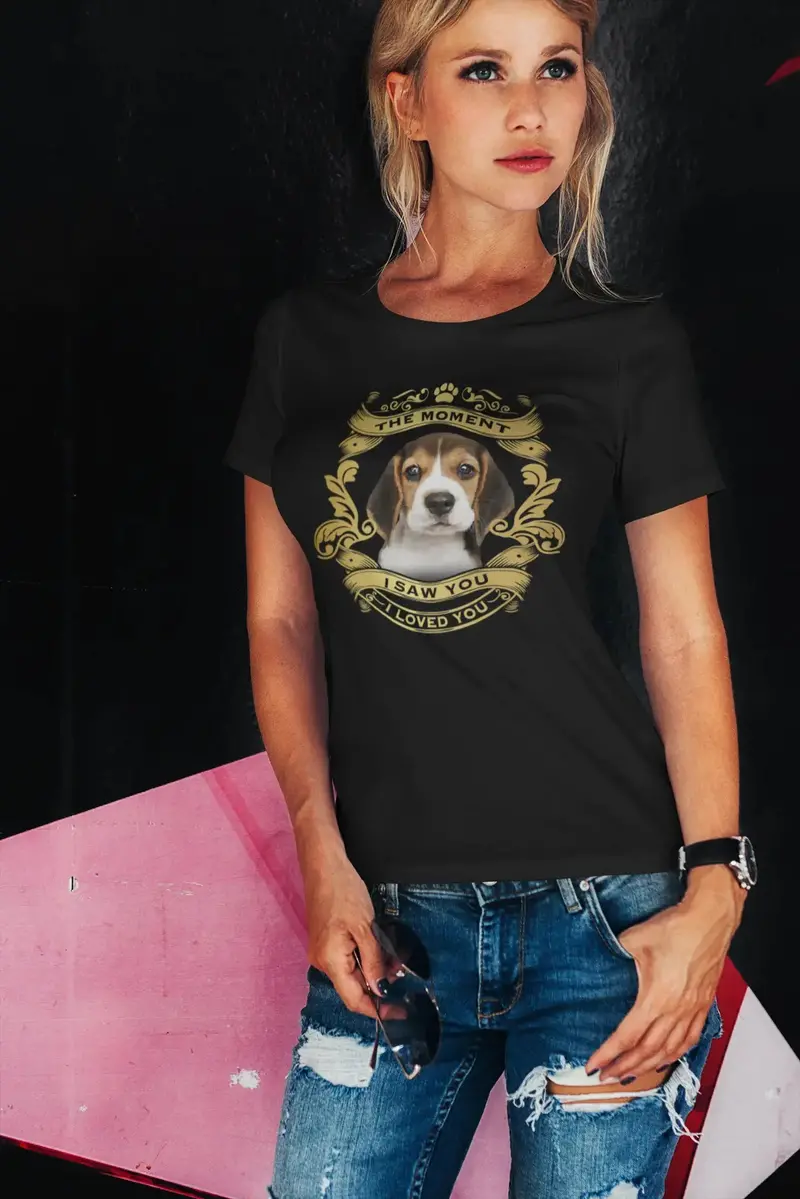 Ultrabasic Women's Organic T-Shirt Beagle Dog - Moment I Saw You I Loved You Puppy Tee Shirt For Ladies 1