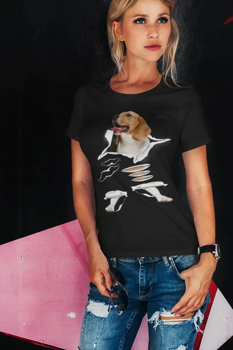 Ultrabasic Women's Organic T-Shirt - Beagle - Funny Dog Shirt - Dog Clothes 1