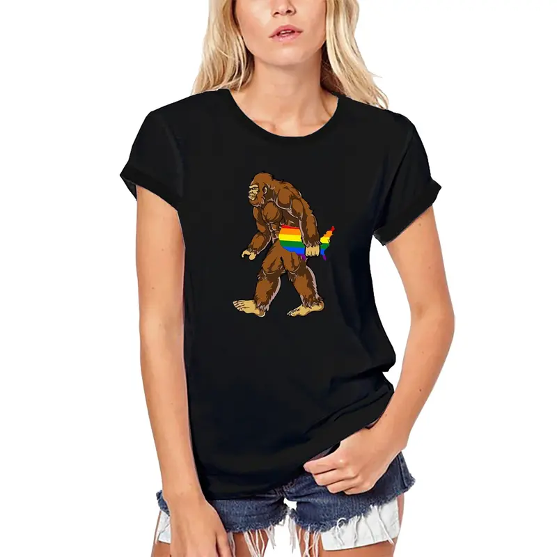 Ultrabasic Women's Organic T-Shirt Bigfoot Lgbt Pride - Rainbow Tee Shirt 1