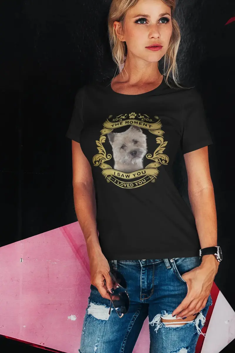Ultrabasic Women's Organic T-Shirt Cairn Terrier Dog - Moment I Saw You I Loved You Puppy Tee Shirt For Ladies 1