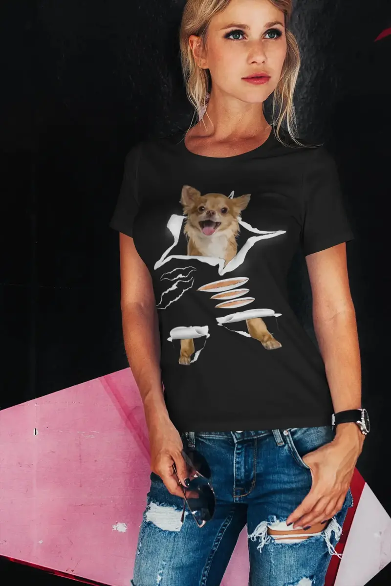 Ultrabasic Women's Organic T-Shirt - Chihuahua - Funny Dog Shirt - Dog Clothes 1