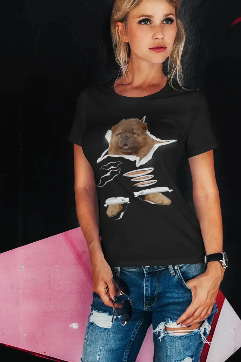 Ultrabasic Women's Organic T-Shirt - Chow Chow - Funny Dog Shirt - Dog Clothes 1