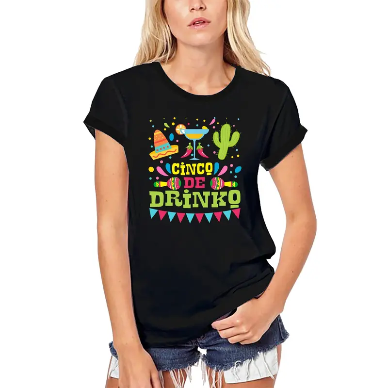 Ultrabasic Women's Organic T-Shirt Cinco De Drinko - Funny Taco Tee Shirt 1