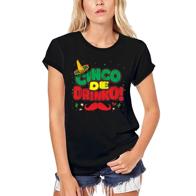 Ultrabasic Women's Organic T-Shirt Cinco De Drinko - Mexican Mustache Tee Shirt 1