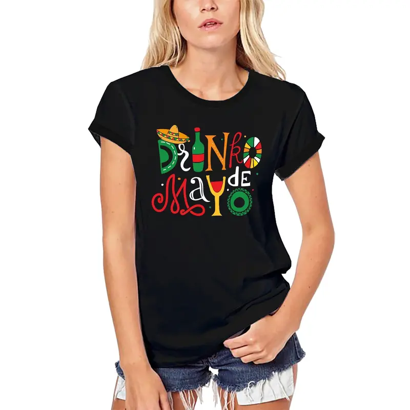 Ultrabasic Women's Organic T-Shirt Drinko De Mayo - Funny Sombrero Party Tee Shirt 1