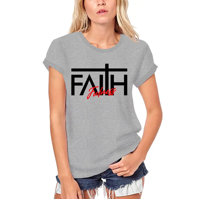 Ultrabasic Women's Organic T-Shirt Faith Fulness - Bible Christian Religious Shirt 1