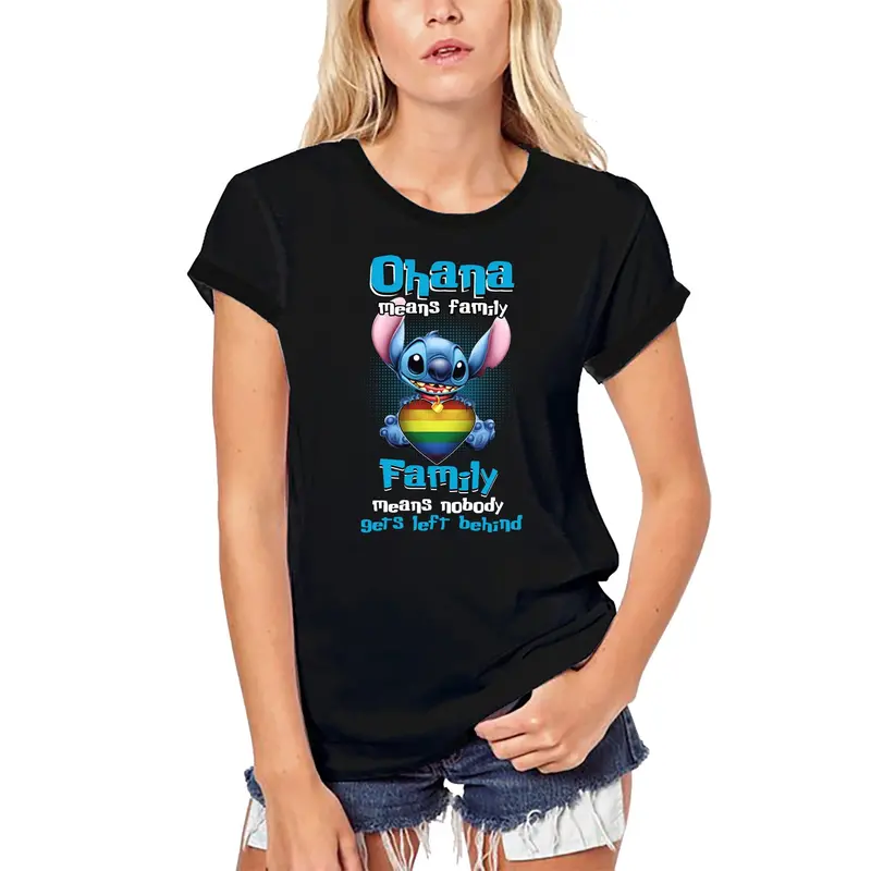 Ultrabasic Women's Organic T-Shirt Family Means Nobody Gets Left Behind - Lgbt Pride 1