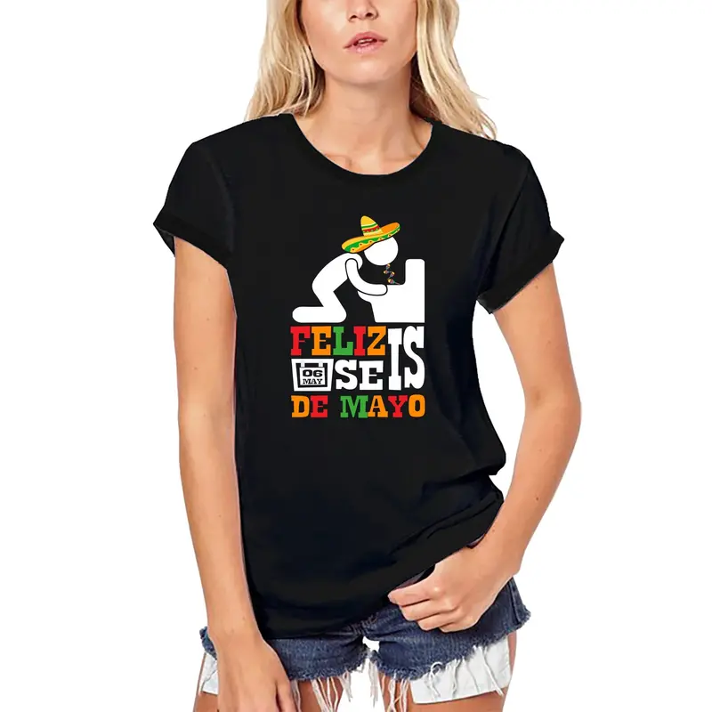 Ultrabasic Women's Organic T-Shirt Feliz Seis De Mayo - Happy 06 May - Sombrero Party Tee Shirt 1