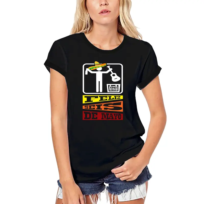 Ultrabasic Women's Organic T-Shirt Feliz Seis De Mayo - Happy 06 May - Sombrero Party Tee Shirt 1