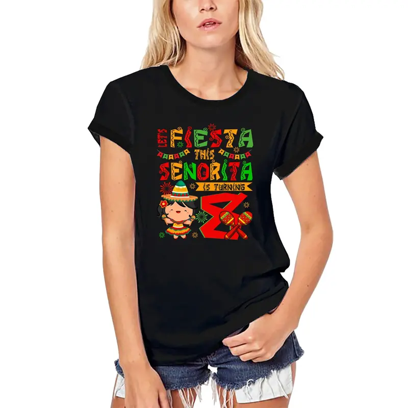 Ultrabasic Women's Organic T-Shirt Fiesta This Senorita Is Turning Eight - Funny Tee Shirt 1
