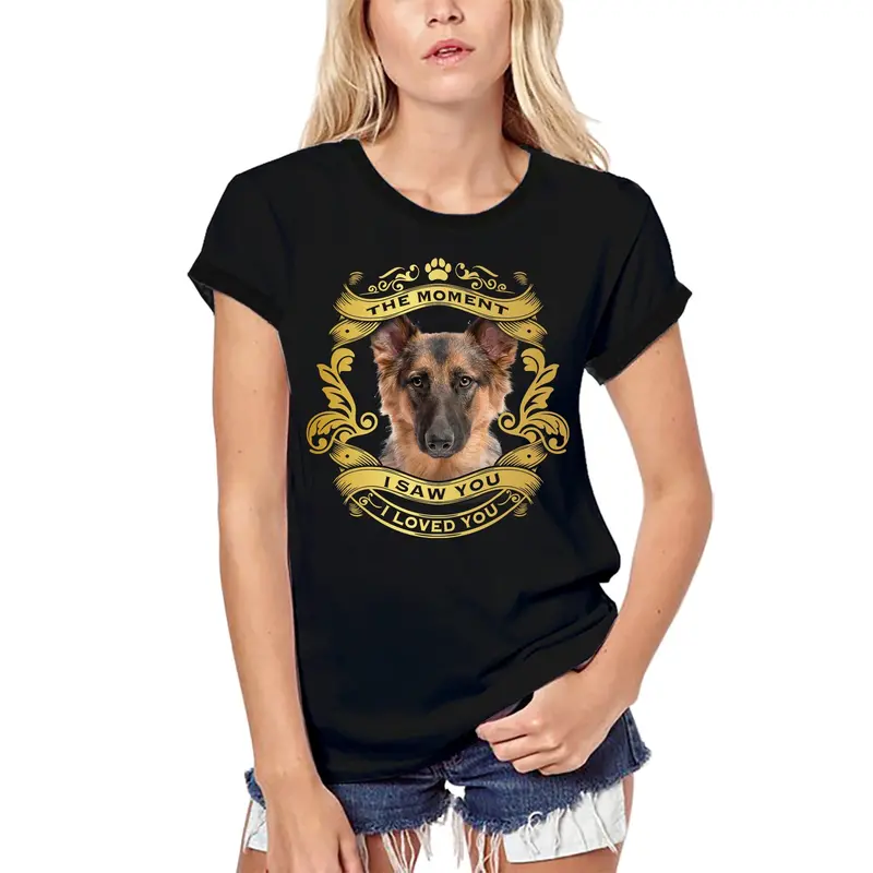 Ultrabasic Women's Organic T-Shirt German Shepherd Dog - Moment I Saw You I Loved You Puppy Tee Shirt For Ladies 3