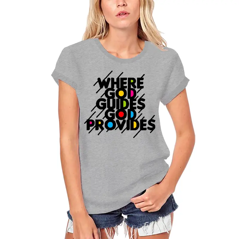 Ultrabasic Women's Organic T-Shirt God Guides God Provides - Bible Religious Shirt 1